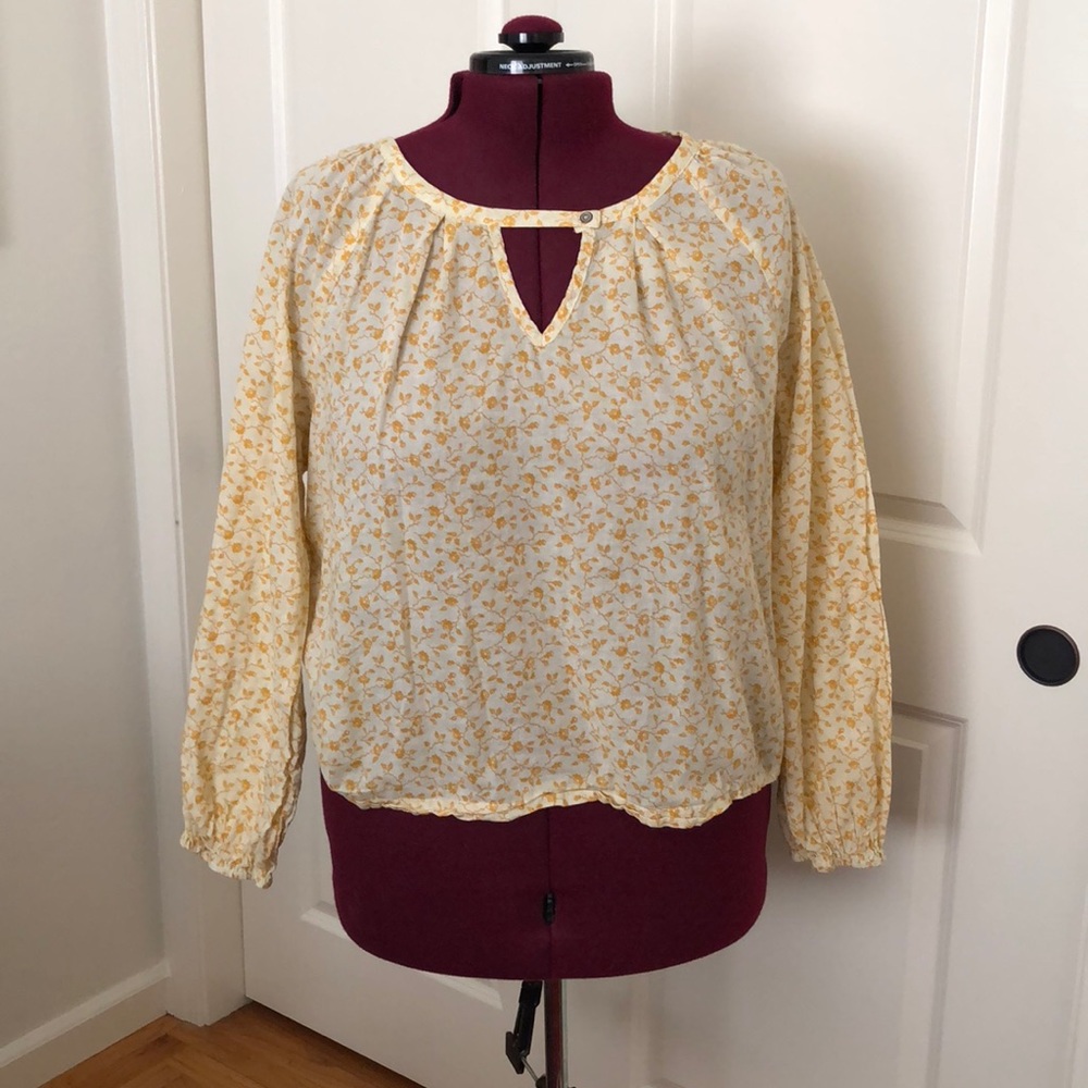 Yellow floral boho top